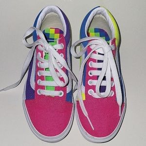 Neon color block old school skater Vans